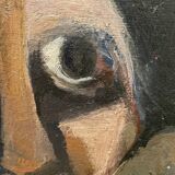 Expressionist portrait 1965 signed GR