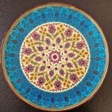 Jules Vieillard à Bordeaux - Important plat - en faience fine à décor d'émaux cloisonnés - XIXème