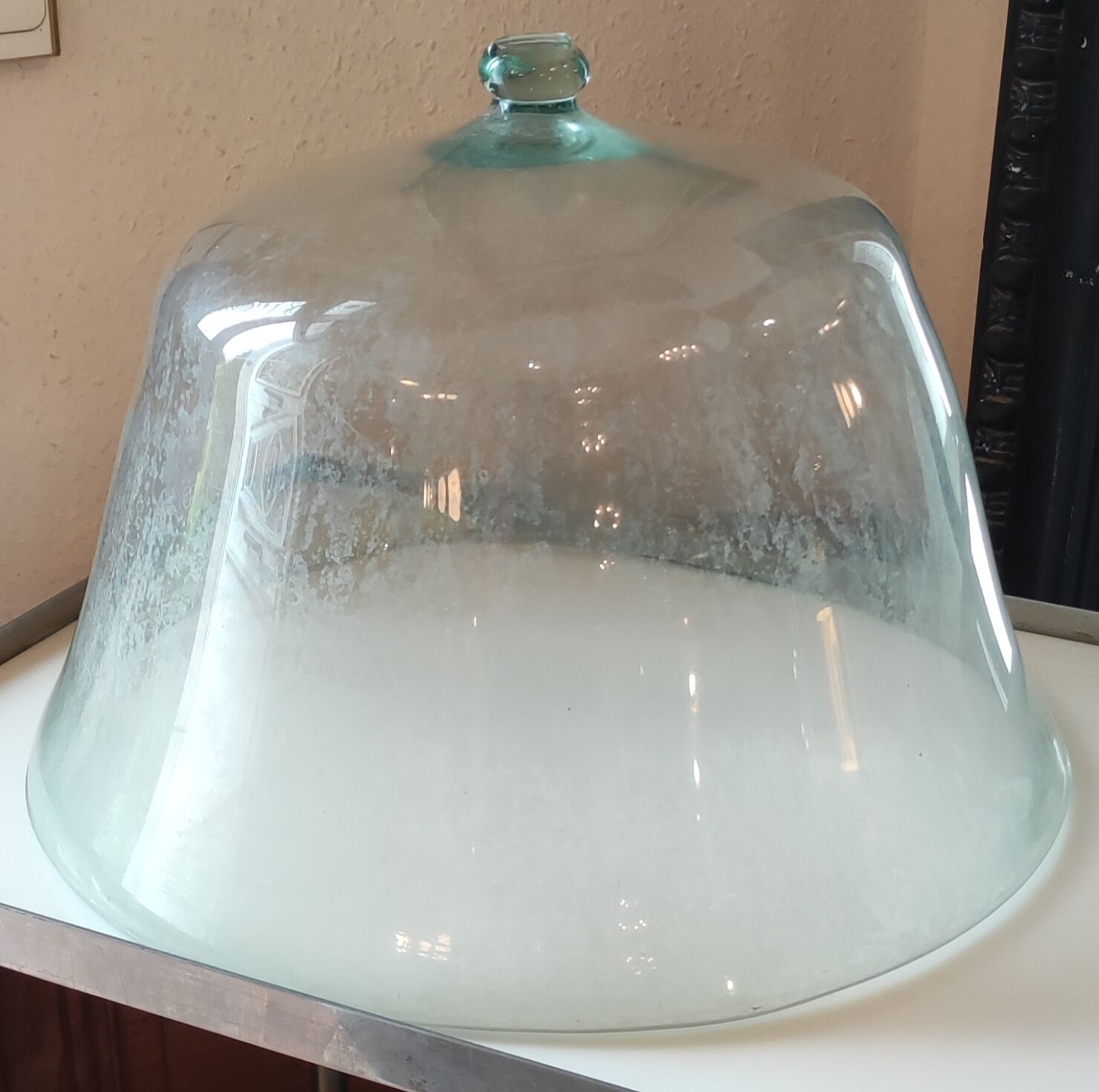 Cloche En Verre Soufflé Bleu Cobalt - Décoration Vintage Française