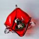 Sommerso red pocket tray by Seguso, frosted Murano glass, Italy, 1970