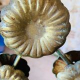 Screen, Art Deco wrought iron with floral decorations circa 30's