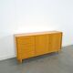 Fineer dressoir met lades en houten handgrepen vintage sideboard