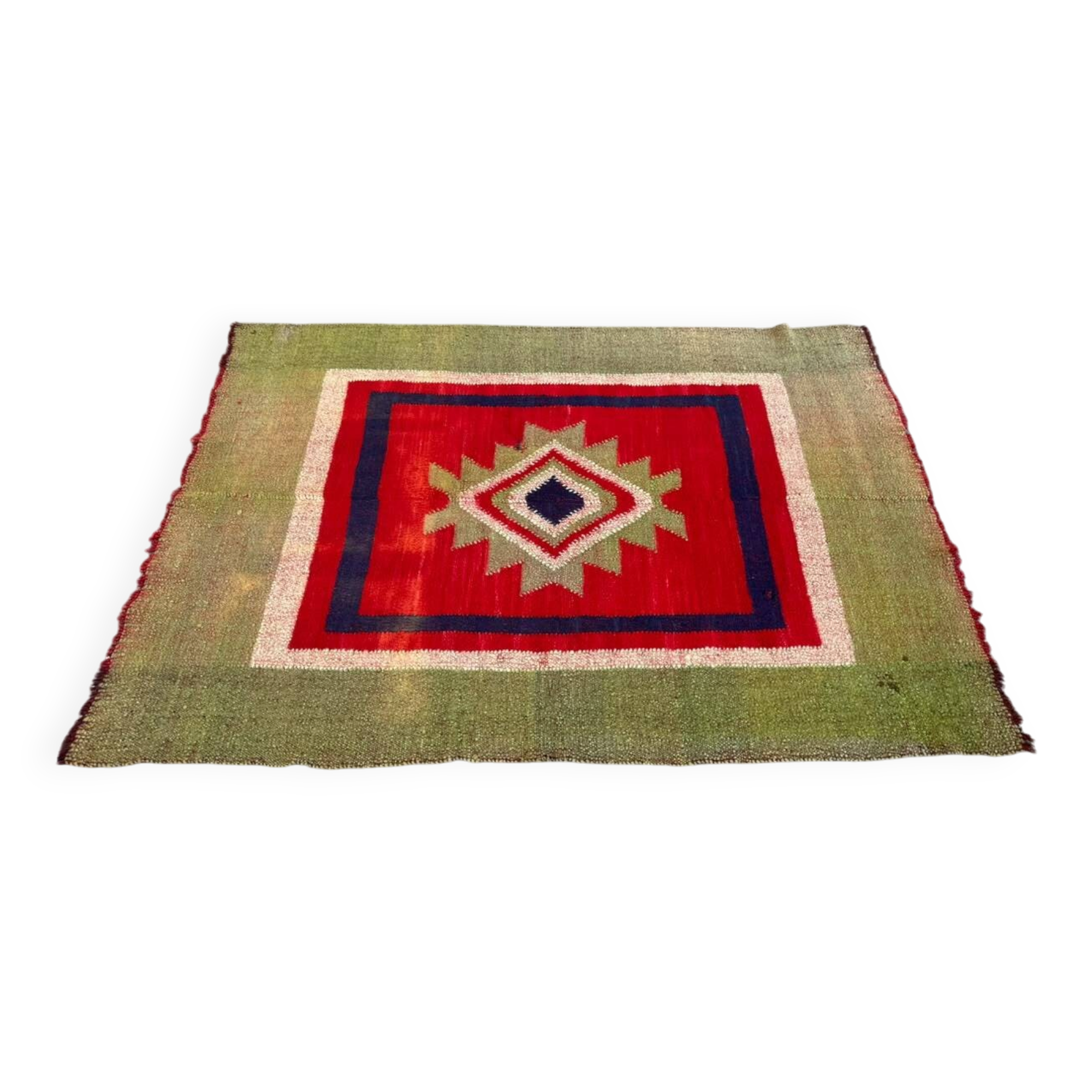 Large Vintage Scandinavian Wool Rug (156x210 cm) – 70s Style