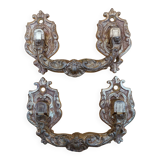 Pair of bronze piano handles