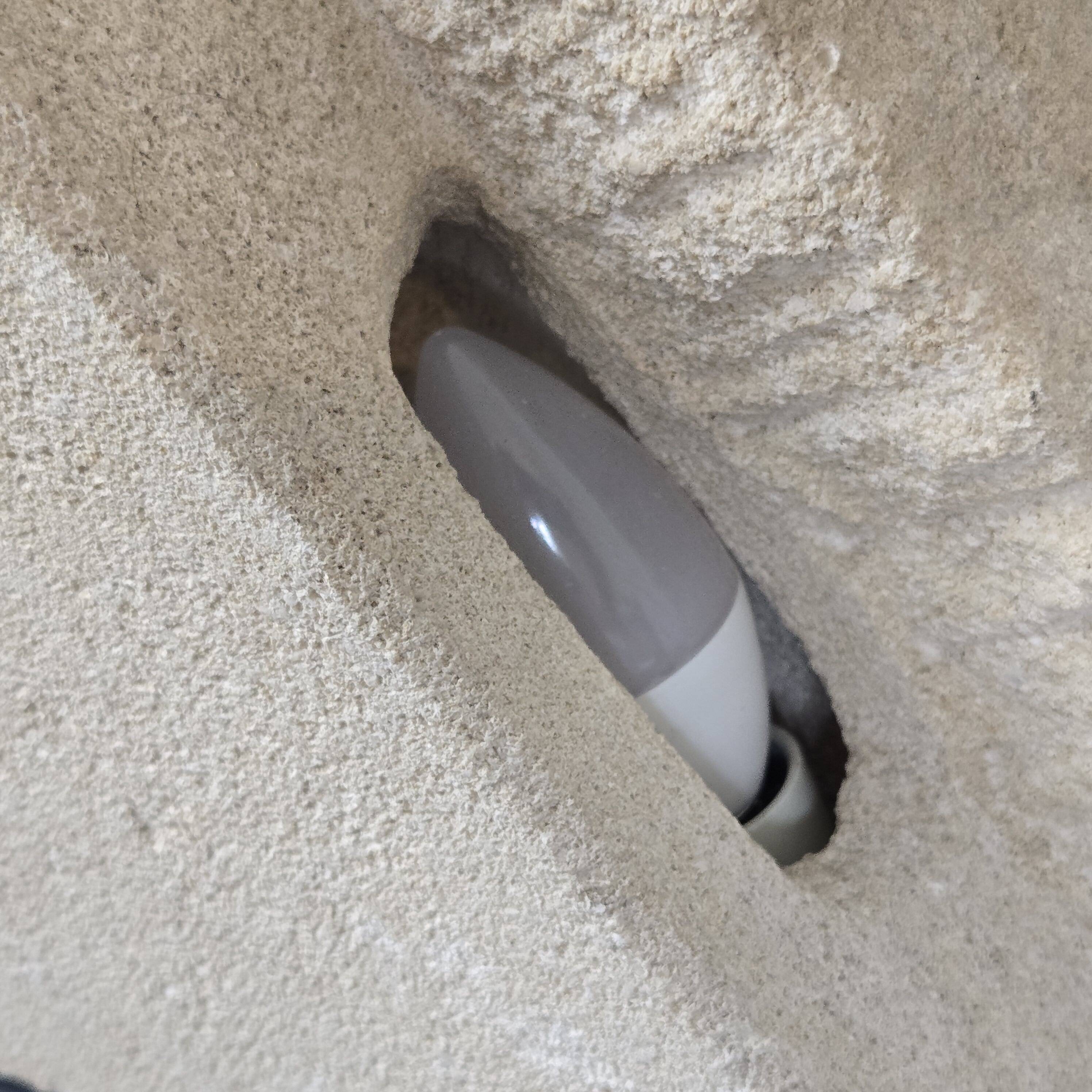 Vintage stone pyramid lamp 1970