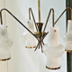 Scandinavian suspension chandelier, 4 burners, vintage, 60s