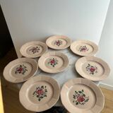 Set of 8 Sarreguemines Digoin flat plates