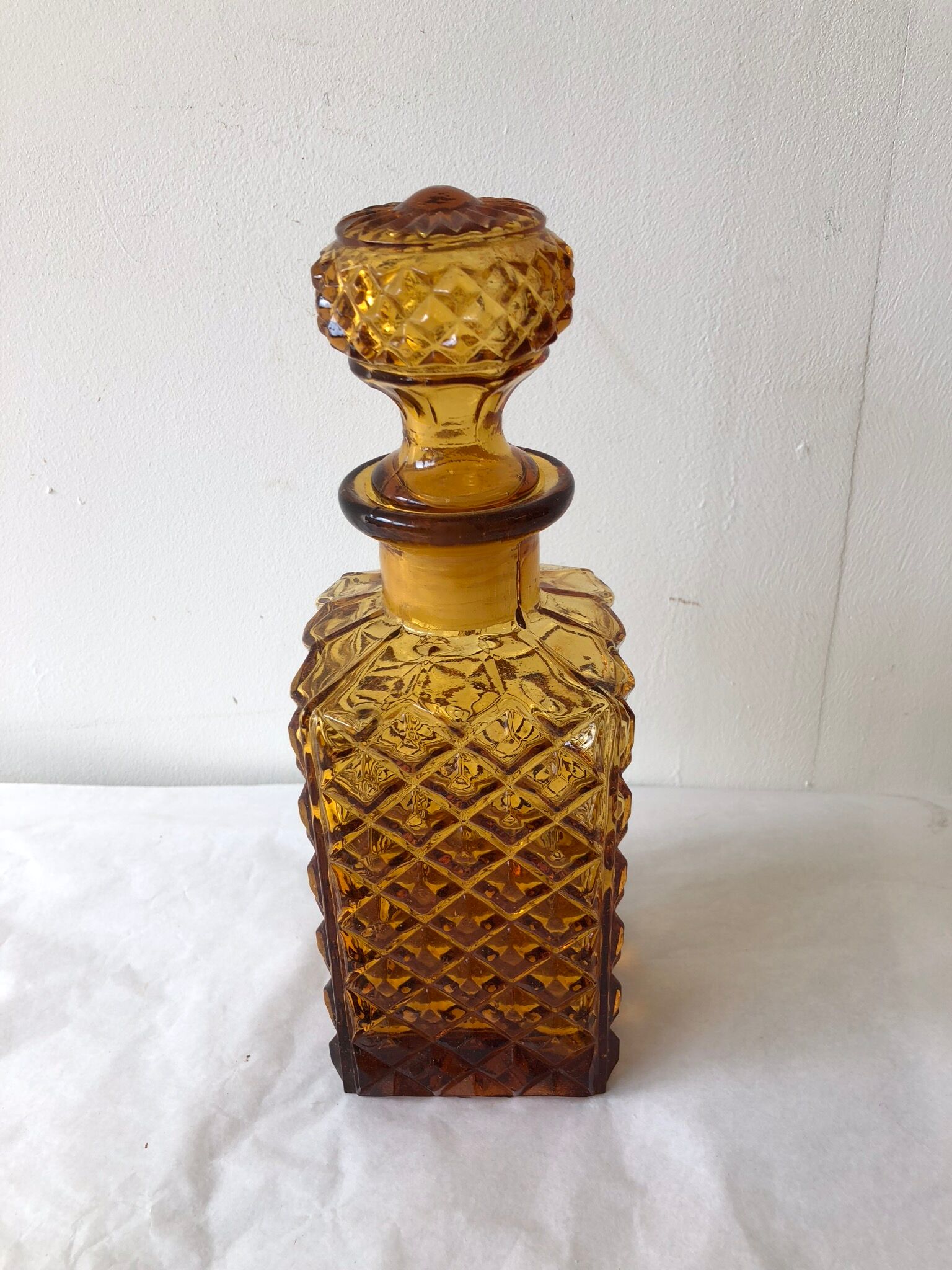 Vintage amber glass carafe
