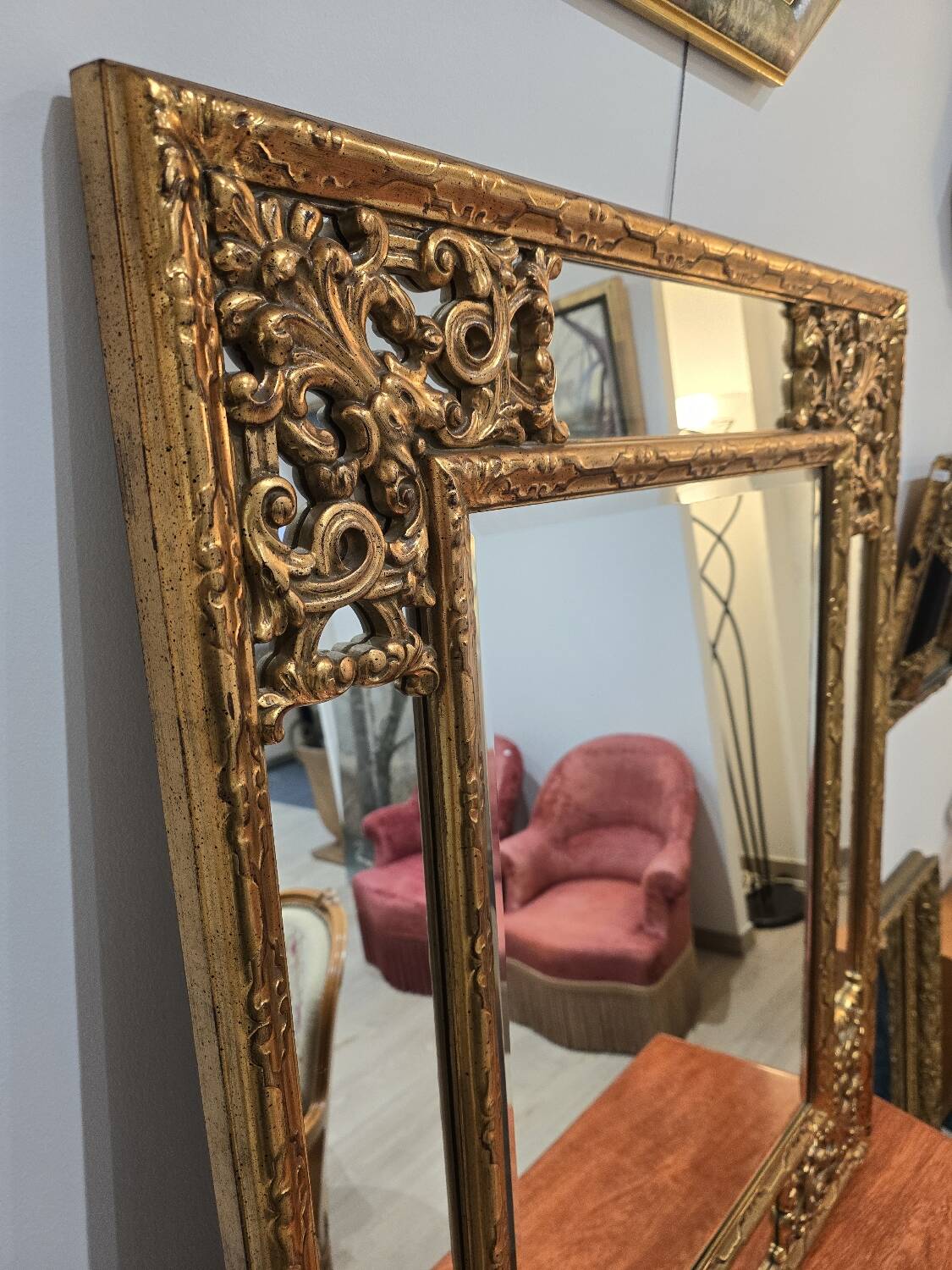 Belgian gilded mirror with glazing bead