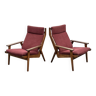 Ensemble vintage de 2x fauteuils Lotus Rob Parry Gelderland 50's Design