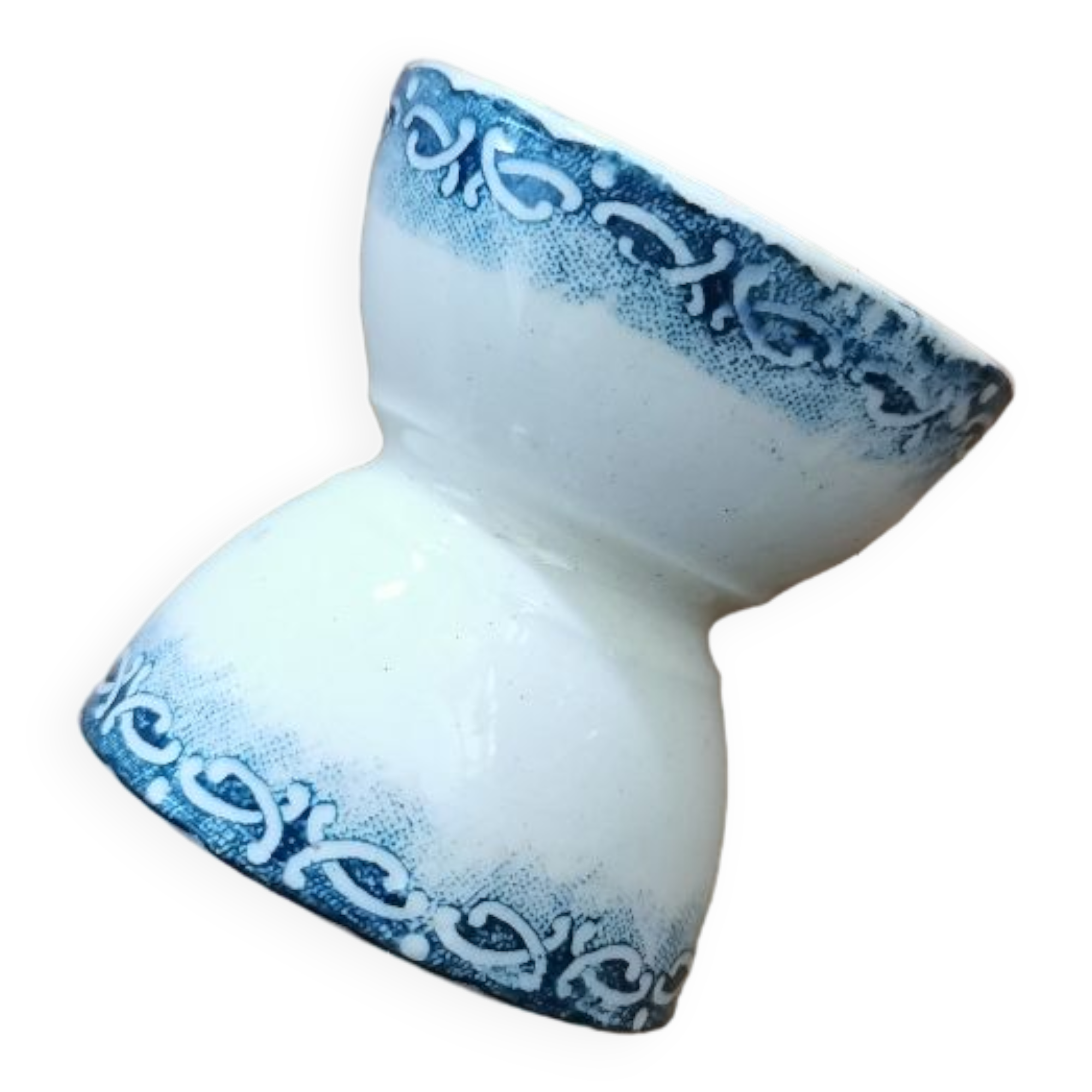 Coquetier diabolo ancien terre de fer