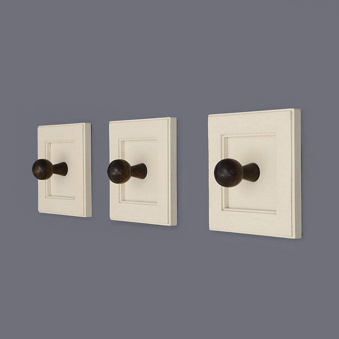 Wall-mounted hooks for clothes, 1970s, set of 3