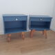 Table de chevet vintage - pieds compas bois tournés