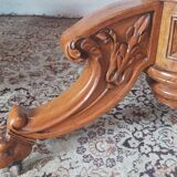 Napoleon III octagonal centre table in marquetry walnut.