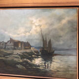 Painting XXth signed and dated 47