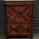 Louis XVI period secretary in monogram marquetry and white marble