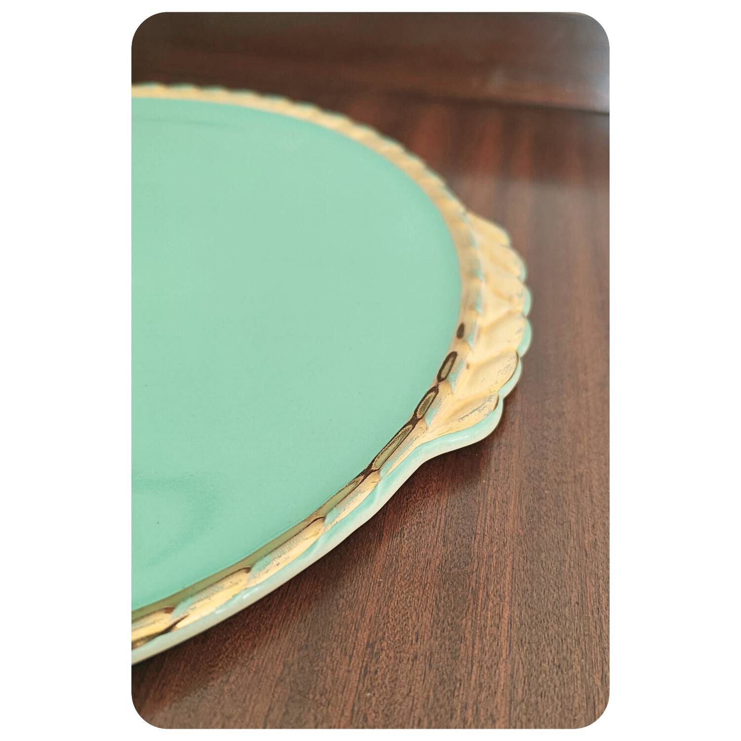 Plat à gâteau en faïence vintage salins france