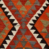 5x10 Red Green Tribal Handmade Vintage Kilim Rug, 165x315Cm