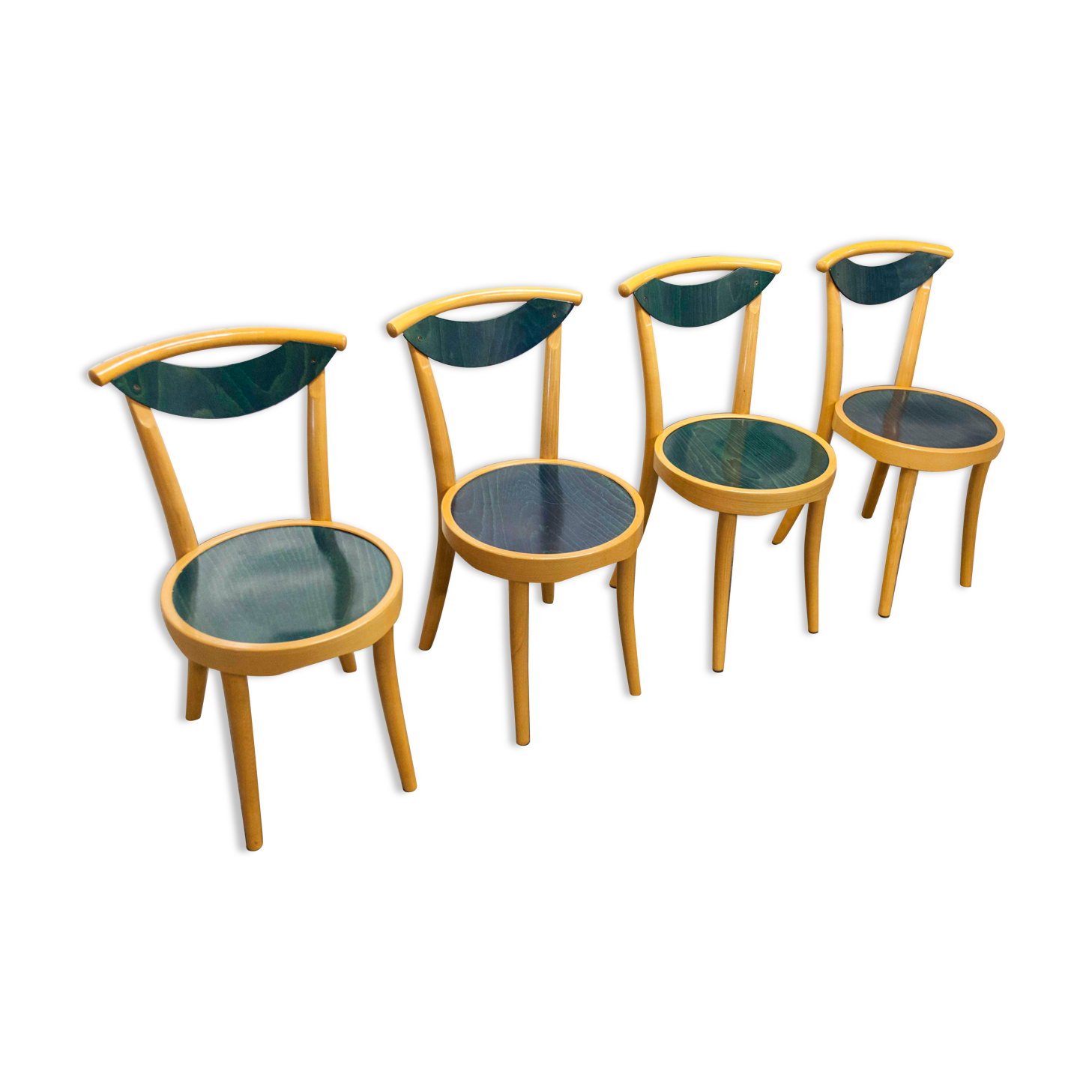 set of 4 chairs bistro Baumann model "Pollen café" design Pagnon / Pelhaître 1997