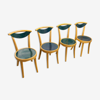 Lot de 4 chaises bistrot  baumann modèle "pollen café" design pagnon / pelhaître 1997