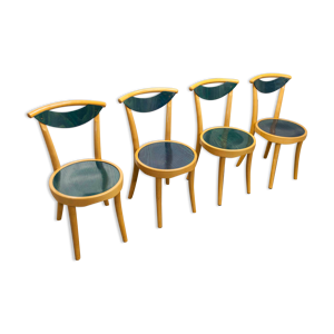 lot de 4 chaises bistrot  baumann modèle pollen café design pagnon / pelhaître 1997