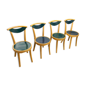 lot de 4 chaises bistrot baumann modèle pollen café design pagnon / pelhaître 1997