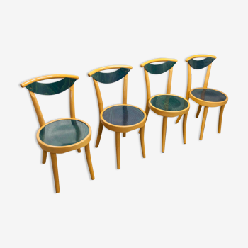 set of 4 chairs bistro Baumann model "Pollen café" design Pagnon / Pelhaître 1997