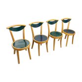 Lot de 4 chaises bistrot  baumann modèle "pollen café" design pagnon / pelhaître 1997