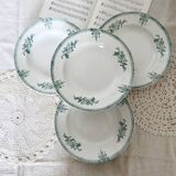 4 antique deep plates, ironstone, Saint Amand, 19th century.