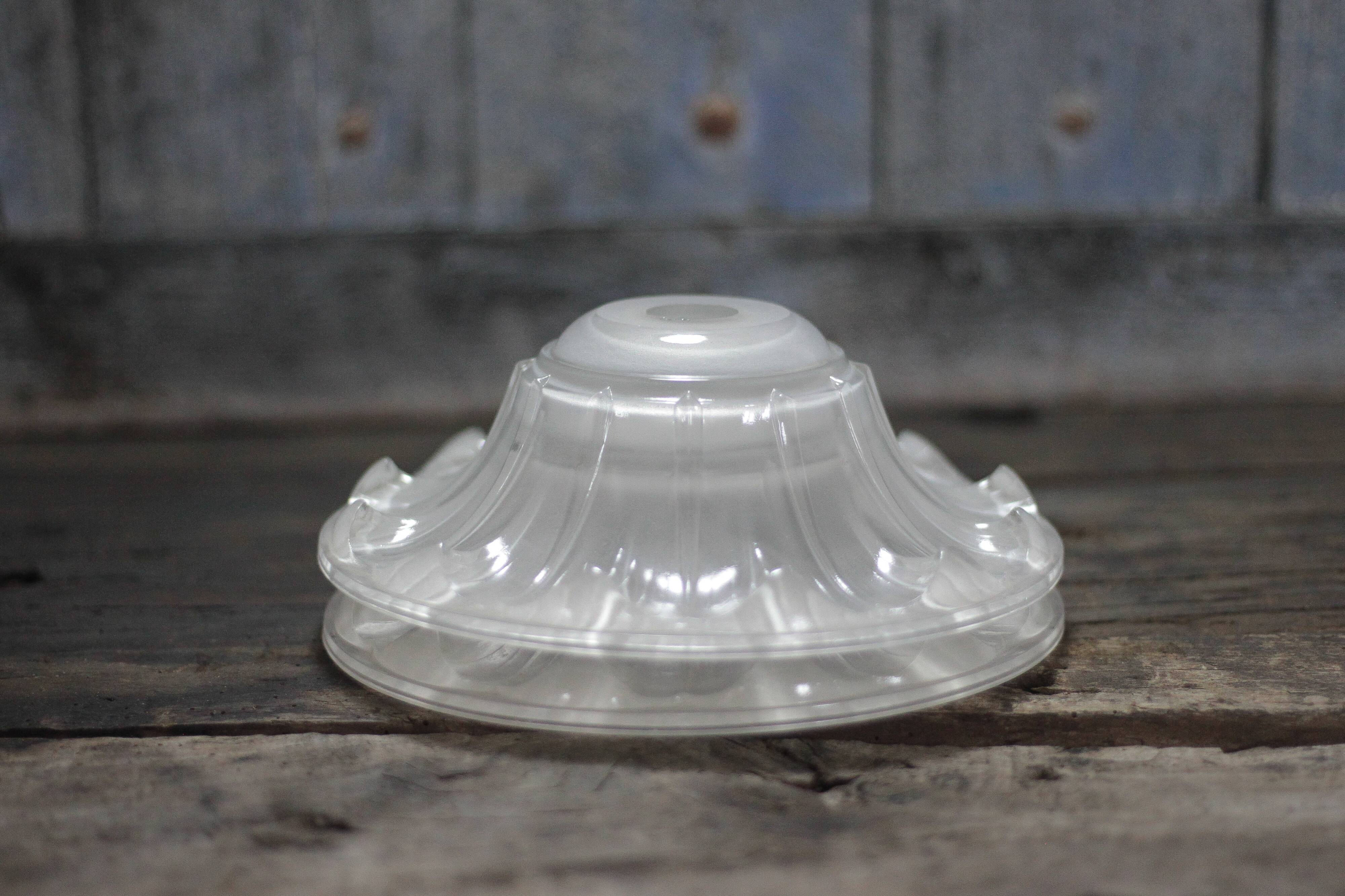 Pair of glass lampshades, glass bowl for suspension, globe for chandelier.
