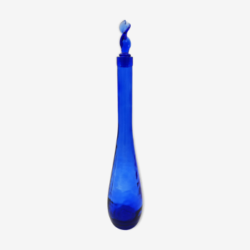 Large cobalt blue glass bottle