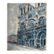 Notre Dame en bleu, huile sur toile signée