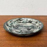 Mid-Century Handmade Ceramic Wall Plate with Viking Patterns from Arol, Norway, 1960s