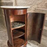 Antique French Empire Somno (bedside table) in mahogany with a marble top, circa 1805–1820.