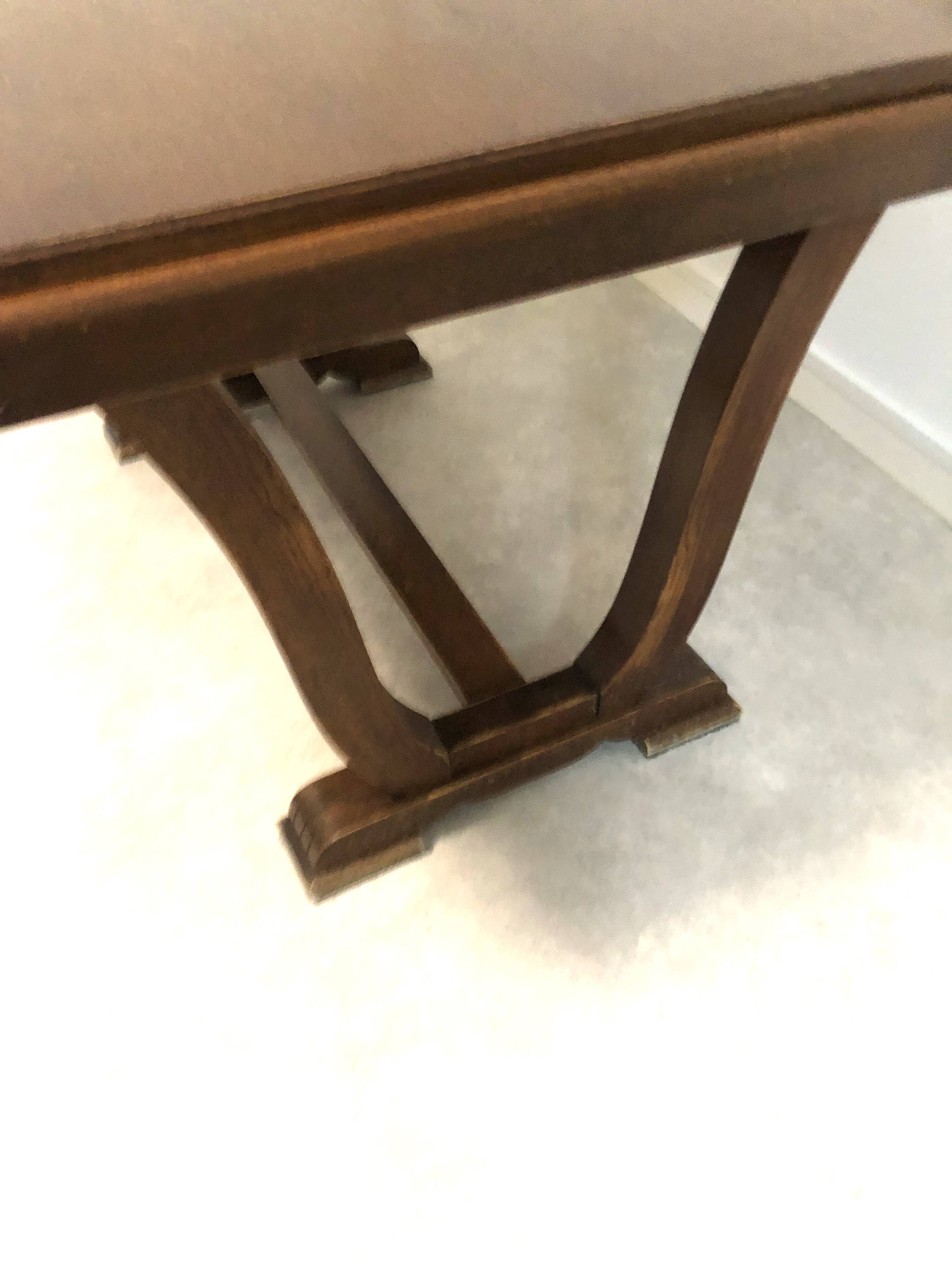 Oak table with extensions for art deco style dining room