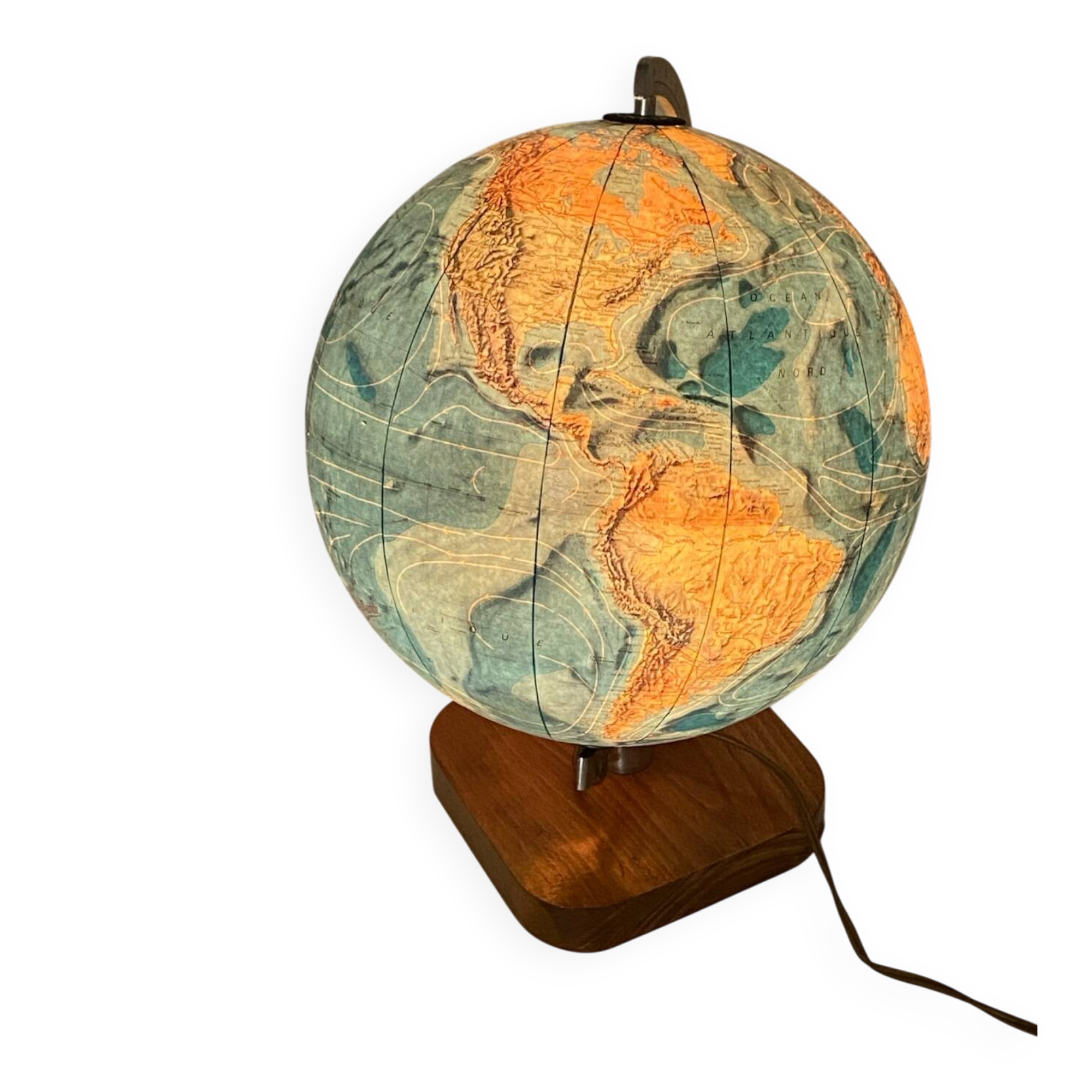 Vintage illuminated terrestrial globe / Taride / 1979