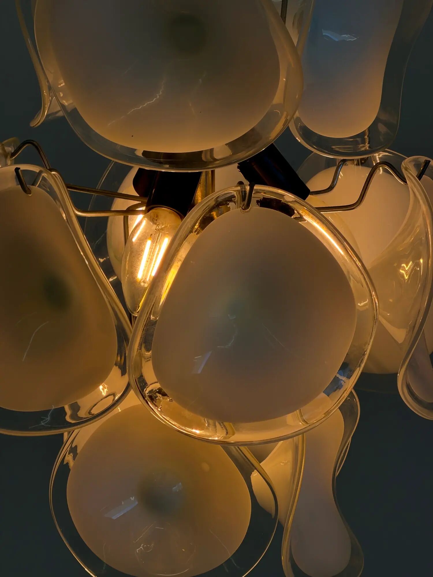 Gino Vistosi Murano glass chandelier with glass discs