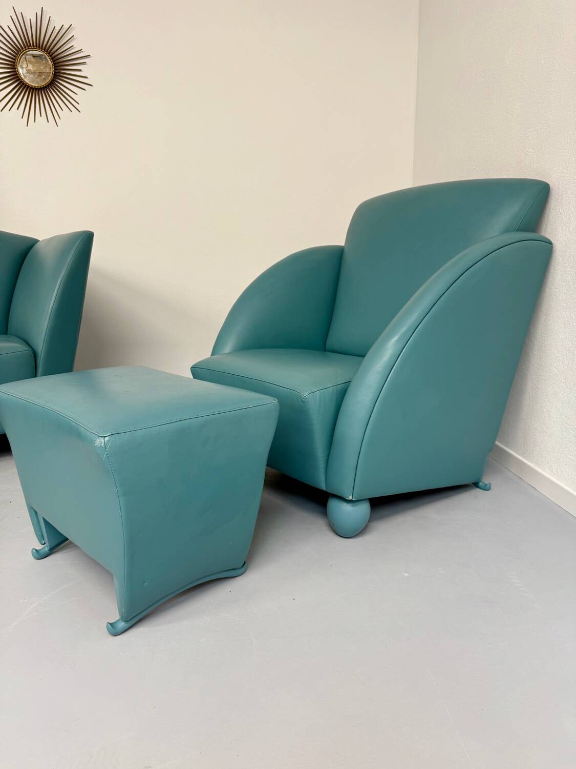 Living room sofa and armchair Atlantis design from the 90s by Wittmann vintage