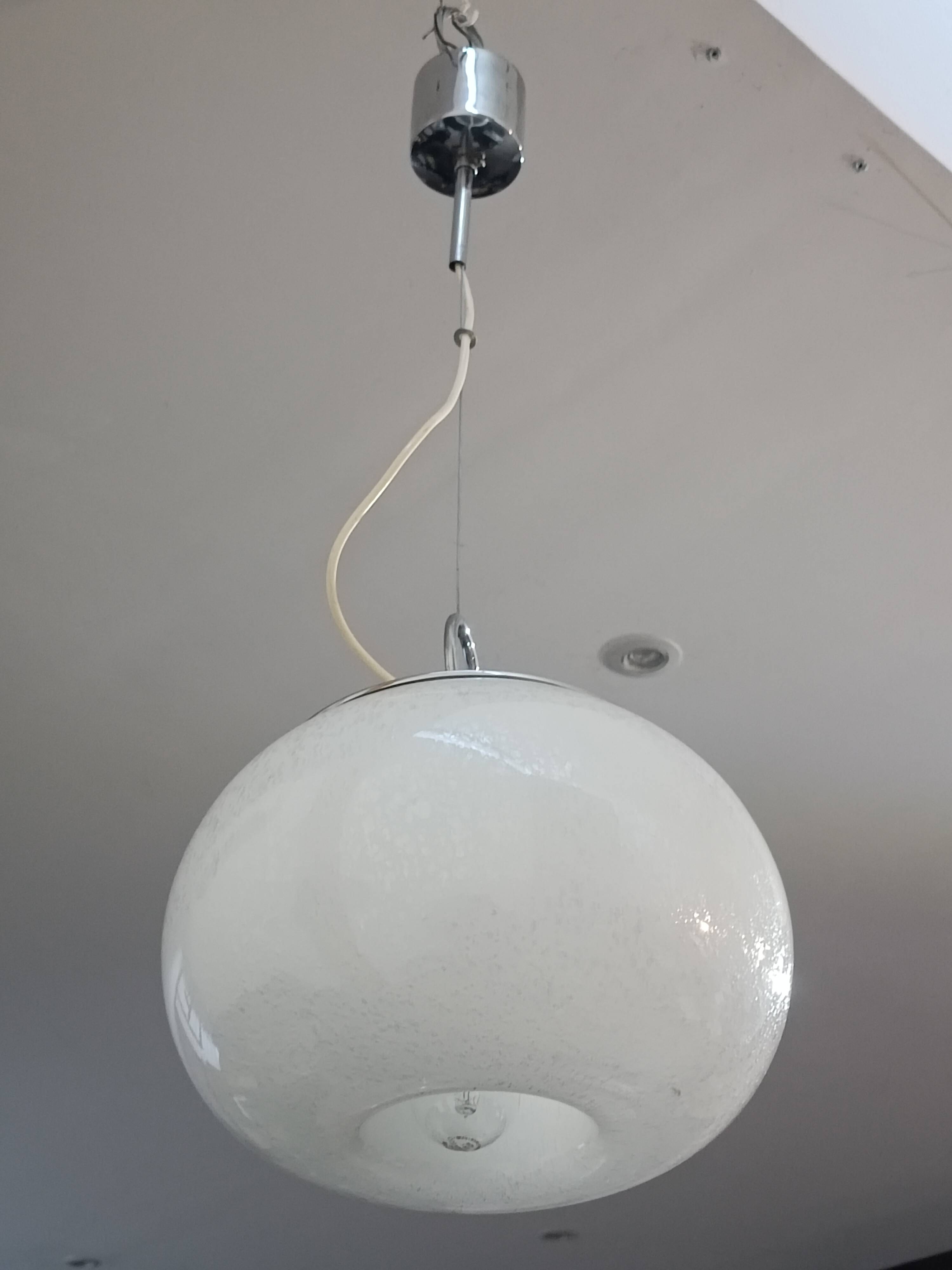 Suspended glass lamp Murano by Mazzega 1970s