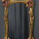 Mirror 1900 art nouveau noodle floral decor gilded wood