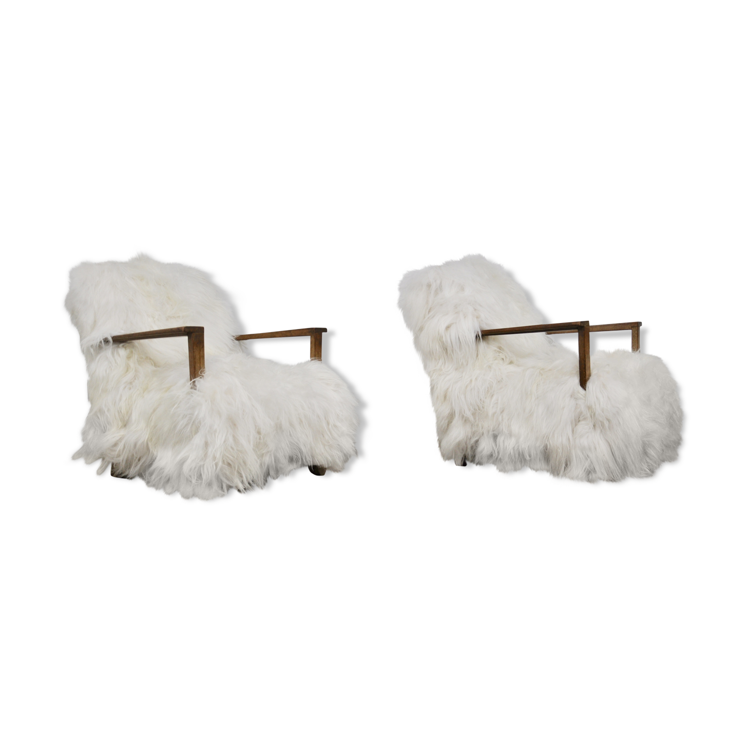 Pair of 1960s Sheepskin armchair