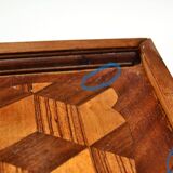 Plateau en bois ancien marqueterie