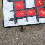 Vintage coffee table metal and lava stone