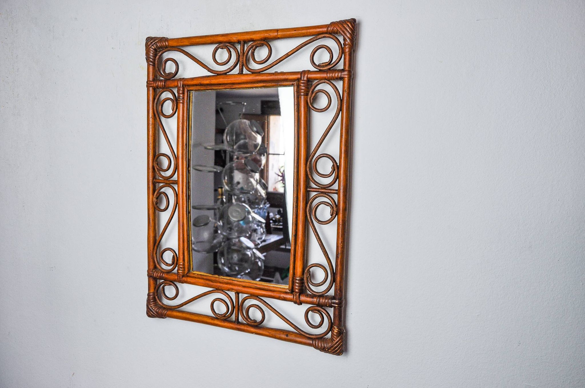 Bamboo mirror, Italy 1960