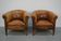 Vintage Dutch Cognac Leather Club Chairs, Set of 2