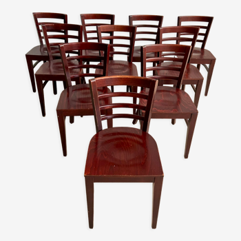 Lot de 10 chaises de café bistrot