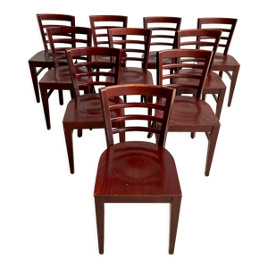 Lot de 10 chaises de café bistrot