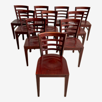 Set of 10 bistro café chairs