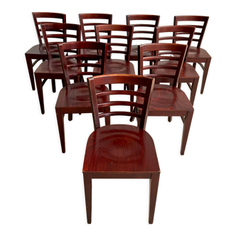 Set of 10 bistro café chairs