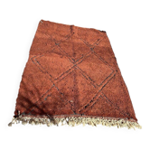 Tapis berbère beni ouraine à motifs marrons traditionnel 150/250 cm